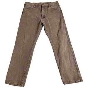Vintage Wrangler Jeans Men's 35x30‎ Brown Denim 13MWZ Cowboy Cut Rancher USA Y2K